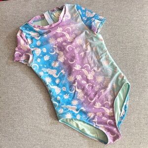 Cat & Jack Purple and Aqua Mermaid Print Swimsuit - L 10/12